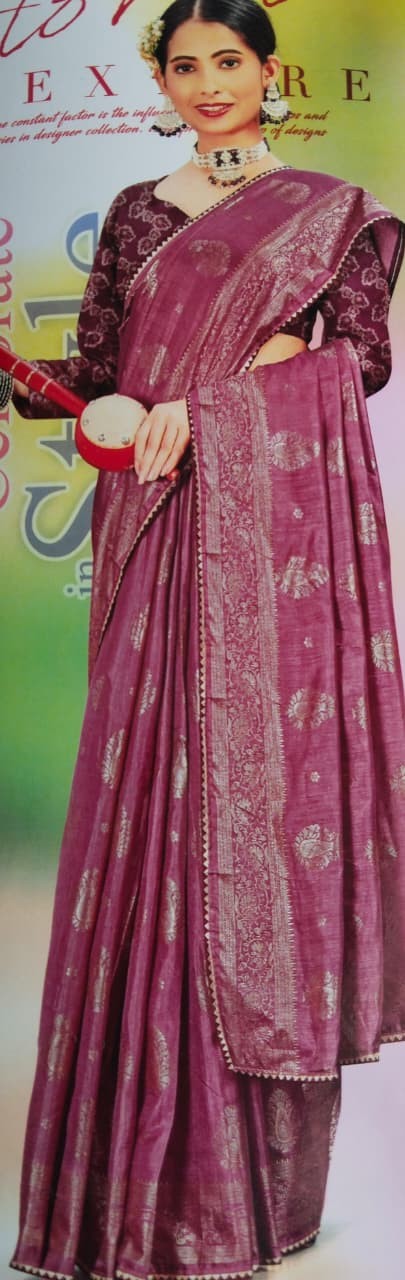 Magenta Zari Weave Saree