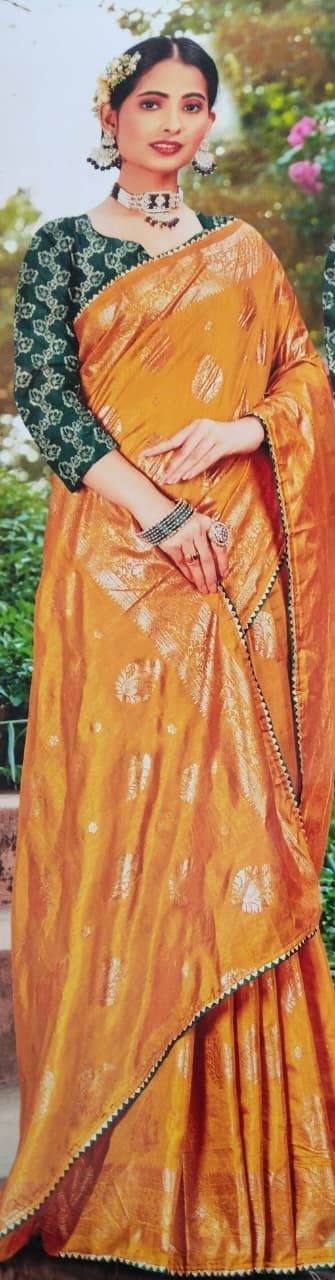 Mustard Gold Woven Saree